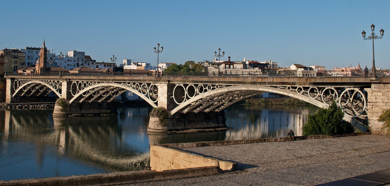 The Triana bridge, Puente de Isabel II, over the Guadalquivir in Seville